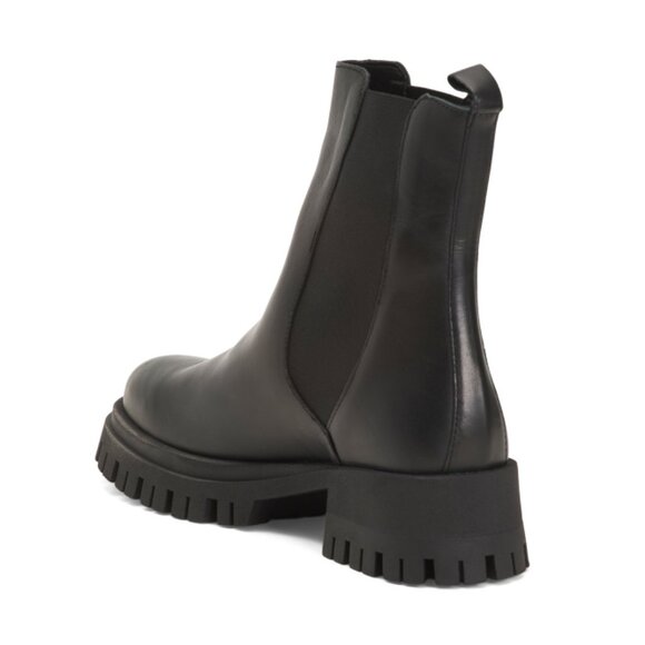 RIZZOLI Black Made In Italy Leather Mid Calf Chelsea Booties - Picture 2 of 2
